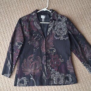Chico's Black Flower Jacket